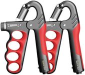 Hautrely 2PACK Grip Strength Trainer, 5-100KG (11-220 LB) Adjustable Resistance Forearm Hand Gripper Strengthener with Counter, Hand Wrist Exercise Workout Equipment for Home/Office Gym (Red)