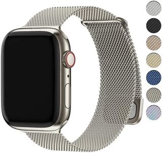 Fullmosa Compatible with Apple Watch Band 41mm 40mm 38mm 42mm Women Men, Stainless Steel Milanese Loop Replacement iWatch Bands Series 10 9 8 7 6 5 4 3 2 1 SE, 41mm 40mm 38mm 42mm Starlight