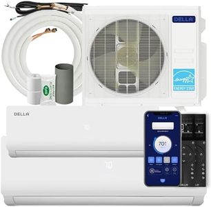 DELLA 28K BTU ODU 2 Zone 12000 24000 BTU Mini Split Air Conditioner Work with Alexa, 20 SEER2 208-230V Cools Up to 2050 Sq.Ft Wifi Multi Zone Pre-Charged Heat Pump with 16ft Installation Kits