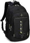 goldwheat School Backpacks Student Bookbag Casual Shoulder Daypack Travel Back Pack for Teen Boys (Black-3)