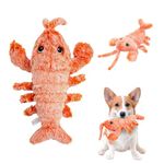 Winnsell Cute Interactive Dog Toy, Floppy Lobster Funny Interactive Cat Dog Plush Toys USB Rechargeable Jumping Moving Dog Toys Pet Puppy Chew Toys (Yellow)