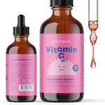 Kids Vitamin C Drops, Organic Liquid Vitamin C, Elderberry Extract with Zinc, Childrens Liquid Supplement, Immune Support, High Antioxidant Vitamin C Drops, Sugar-Free - 4 fl oz (60 Servings)