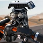 LISEN Bike Phone Holder, 2025 Upgrade Anti Vibration Handlebar Motorcycle Phone Mount, Bicycle Phone Mount, Scooter Phone Mount, Bike Accessories Gifts for Men for iPhone Samsung 4.7"-7" Smartphones