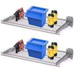 ybaymy 2Pcs Slatwall Shelves 60 x 30cm Metal Slat Wall Shelf Hanging Slatwall Accessories Heavy Duty Flat Display Shelves for Slat Retail Storage Display on Garage Slatwall Panels