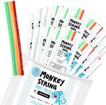 IMPRESA 20 Bags Party Pack Monkey String -10 Pieces Per Bag with 5 Colors - Bendable, Sticky Wax Yarn Stix, 6 inch Wax Sticks Party Pack