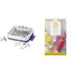 Master Cake Decorating Piping Tips Set (55 Pieces) + Disposable Decorating Piping Bags (Pack of 24)