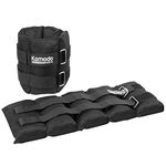 KOMODO Adjustable Ankle Weights - Max 10kg (5kg Each) Removable 1kg Weight Pouches for Wrist Foot Strength Endurance Training