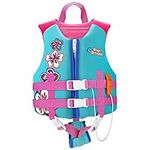 HeySplash Life Jacket for Kids, Child Size Watersports Swim Vest Flotation Device Trainer Vest with Survival Whistle, Easy on and Off, Lake Blue, Medium Size (Suitable for 37-55 lb)