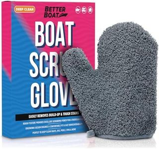 Ultimate Boat Scrubbing Brush Glove, Heavy-Duty Deck and Hull Scrub Mitt for Floors, Aluminum, Pontoon, Marine and Fishing Boat Accessories