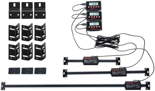VEVOR Lectura digital, 152,4, 304,8, 609,6 mm, kit de pantalla DRO de escala lineal de 3 ejes con soportes en forma de L Soportes en forma de Z Placas engrosadas Tornillos de botón