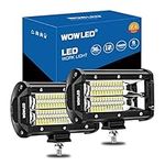 WOWLED LED Work Light Bars, 2X 5 Inch 36W 10800Lumens Two Rows Upgrade Off Road Lights Light Bar, IP67 Offroad Driving Lamp Bar for Car Camp Truck UTE 4x4 12V 24V