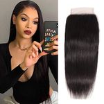 Nadula 8a Brazilian Straight Free Part Lace Closure 4ÃƒÆ’ââ‚¬â€4inch 130% Density 100% Unprocessed Virgin Human Hair Closure Natural Color (14inch)