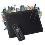 XENCELABS Drawing Tablet Bundle, 10 x 6 inch Wireless Graphic Tablet with Shortcut Keys, Pen Tablet with 2 Battery-Free Stylus, 8192 Levels Pressure for PC Mac Linux, Black