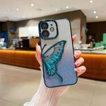 LuxuryKase LK099 Glitter Candy Electroplated Butterfly Lens Protection Case Cover for Iphone 11 (TPU | Blue)