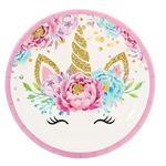 HiPPITY HOP The party collective Unicorn Themed Disposable Paper Plates (Pack of 10)