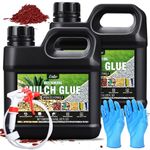 Mulch Glue - 64oz Concentrate Gravel Glue Strong Landscape Adhesive with Applicator for Landscaping, Garden - Safe Ready to Use Mulch Lock Gravel Stabilizer Glue for Pea Gravel, Rock, Leaf, Bark