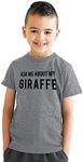 Youth Ask Me About My Giraffe T Shirt Animal Zoo Flip Tee for Kids Funny T Shirts Animal T Shirt for Kids Funny Flip T Shirt Novelty T Shirts for Kids Light Grey M