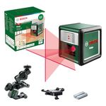 Bosch Cross line Laser Quigo with Universal clamp MM 2 (Easy and Precise Alignment with Flexible Positioning of the Tool Thanks to the Universal clamp), in Cardboard Box