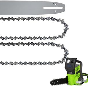 10 Inch Chainsaw bar and Chain, Replacement Chainsaw Chain For Sun Joe SWJ803E SWJ807E Pole Chain Saw, Blade For WORX WG309, For Greenworks 20362, For BLACK+DECKER PP610 Electric Chainsaw