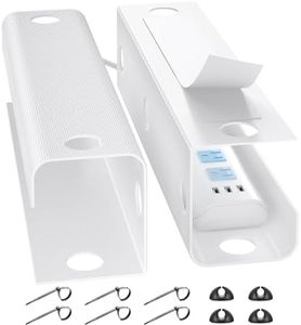 YECAYE Large Under Desk Cable Management,Easy Install Cable Management Under Desk with 4 Cord Holders & 6 Ties,Child & Pet-Safe Cord Hider,Wire Organizer,Wire Cover Tray,White