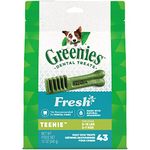 GREENIES Adult Dog Treats Fresh TEENIE Natural Dental Care, (43 Treats) 12oz. Pack