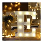 Hotsellhome LED Alphabet Letter Lights Light Up Warm White Night Light Plastic Letters Numbers Standing for Home Party Bar Wedding Festival Birthday Decorations Xmas Gifts (E)