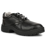 Liberty Freedom VIJYATA-1 Lacing Safety Shoes for Men with PVC Upper | PU Sole | Padded Foam Insole| Anti-Skid | Shock Absorber | Water Resistance | Comfortable for All Weather (Black - 10)