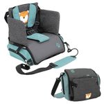 Olmitos - 3 in 1 TIGER Booster Seat for Baby: Seat, Backpack and Shoulder Strap -Universal Adjustable Straps - Quick Assembly - Practical Pockets - Compact for Travel - Universal (TIGER)