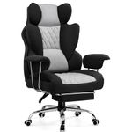 GTPLAYER Gaming Chair, Executive Office Desk Chair Ergonomic Computer Chair with Footrest Heavy Duty High Back Lumbar Support Home Recliner Swivel Chair (Black-Grey)