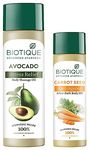 Biotique Bio Carrot Seed Anti Aging After Bath Body Oil, 120ml & Bio Cado Avocado Stress Relief Body Massage Oil, 200ml