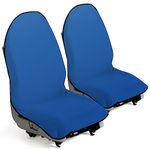 lebogner Car Seat Towel Cover for Post Gym Workout, Running, Swimming, and Hiking, 2 Pack Universal Fit Anti-Slip Waterproof Sweating Bucket Seat Protector for Cars, SUVs and Trucks, Blue