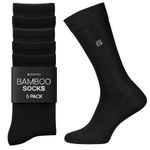 Giovici Bamboo Socks 5 Pack For Men & Women, Super Soft & Breathable, Stay Fresh Extra Comfort Bamboo Black Socks, Non-Constricting