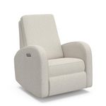 Storkcraft Santa Monica Power Recliner Swivel Glider (Dune Basketweave) – GREENGUARD Gold Certified, CertiPUR-US Certified Foam, Effortless Electronic Power Recline, USB-A & USB-C Charger