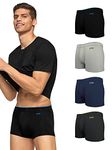 XYXX Men's Underwear Uno IntelliSoft Antimicrobial Micro Modal Trunk Pack of 5 (Dress Blue ; Coral Grey ; Black ; Heather Grey ; Black; S)