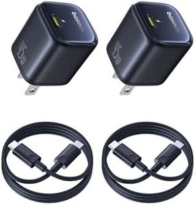 Baseus 45W USB C Charger Block, 2 Pack PPS Fast Charger Type C with USB-C Cable for iPhone 17/16/15 Series, iPad, Galaxy S24 Ultra and More Series