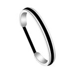 Zuo Bao Hair Tie Bracelet Stainless Steel Grooved Cuff Bangle for Women Girls