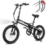 ACTBEST Electric Bike for Adults Peak 1000W,55Miles 28Mph Top Speed, 20" Fat Tire Folding Electric Bicycle, 48V 10.4Ah Removable Battery Ebike with 35 Speed and Front Suspension,SpeedyB/S