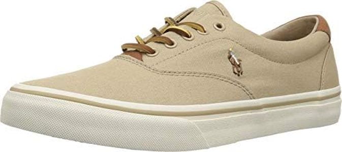 RALPH LAUREN Polo Men's Thorton Low Top Sneakers, Khahki, 8 Khaki