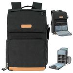 K&F Concept 22L Camera Backpack for Photographers, Large Capacity Camera Bag with Raincover, 15.6 Inch Laptop Compartment for Camera Drone Bags, Black