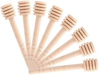 50Pcs/Set Household Wooden Portable Mini Jam Honey Dipper Jar Dispensing Collecting Stirring Rod Stick Mino Dispense Drizzle Honey (8CM)