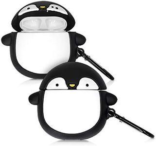 kwmobile Carcasa para Auriculares Compatible con Apple Airpods 1 & 2 Funda - Carcasa Protectora de Silicona - Tierno pingüino