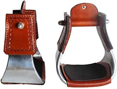 Horse Saddle SS Western Stirrups Pair 3" Neck 4" Tread 51133TN