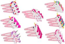 Rainbow Unicorn Hair Clips - 24-Pac