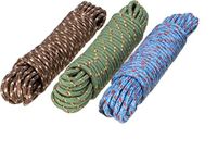 Bajrang® Clothes Nylon Braided Cotton Rope 20 Metre (03 Pieces), Multicolour.