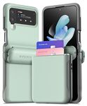 VRS DESIGN Terra Guard Modern GO Phone Case for Galaxy Z Flip 4 5G (2022), Premium Modern Neat Style Spring-Loaded Hinge Cover Wallet Case (Marine Green)