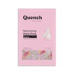 Quench Nourishing Hand Mask | Hydrates & Brightens Hands | Nourishes Nails & Cuticles | Leaves Hands Smooth & Supple | Manicure Kit | Made in Korea (1 Pair of Gloves, 20ml)