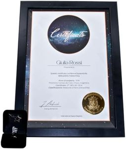 Vera Stella Cadente con Certificato di Autenticità e Cornice in Vero Legno | Regala una Stella | Meteorite, Idea Regalo Originale per Anniversario, Compleanno, San Valentino o Regalo di Natale