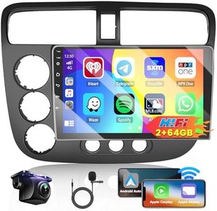 Roinvou [2+32G] for 2001-2005 Honda Civic Radio, Apple CarPlay Android 11 Car Stereo with Android Auto 9'' Touch Screen Bluetooth Car Audio Receiver Support SWC GPS WiFi Backup Camera FM RDS HiFi