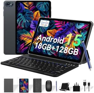 Android 15 Tablet 10 Inch - Gemini AI 2.0 Android Tablets 18GB+128GB/2TB, 10.1 Inch Tablet with Pen and Keyboard, 6000mAh, FHD, 5G WiFi, Bluetooth 5.0, GPS, OTG, Office, Gaming, 2 Years Warranty