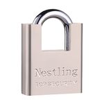 AMMIY Locks with 4 Keys，Keyed Alike Heavy Duty Pad Lock，Outdoor Solid Brass Keyed Padlock, High Security Wraped Beam Padlock with Key for Gate Lock School Gym Locker Storage Unit Fence Hasp Toolbox